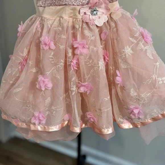 Weissman Pink and Cream Formal Kids Dress - Picture 4 of 12